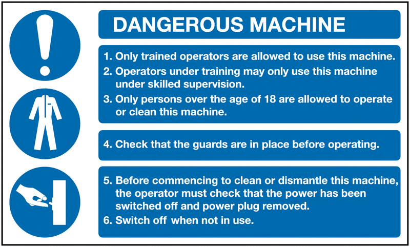 Dangerous Machine Procedure Sign