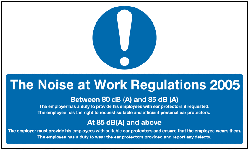 The Noise At Work Regulations 2005 Detail Signs