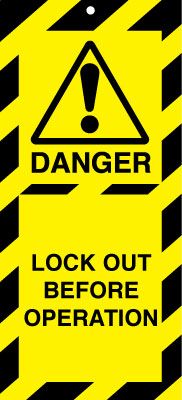 Lockout Safety Tags - Lock Out Before Operation