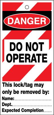 Lockout Safety Tags - Do Not Operate (pack of 10)