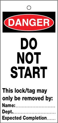 Lockout Safety Tags - Do Not Start (pack of 10)