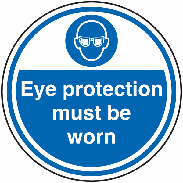Anti-Slip Floor Signs - Eye Protection Must Be Worn