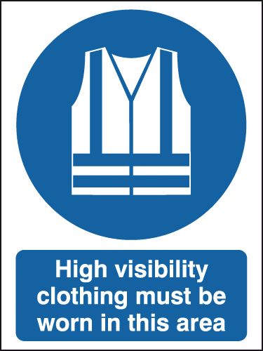 High Visibility Clothing Must Be Worn Aluminium Sign