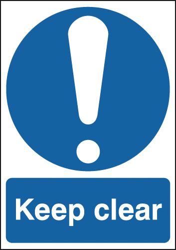 Keep Clear ISO 7010 Symbol/Text Signs - Single Supply