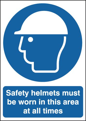 Safety Helmets Must Be Worn At All Times Signs