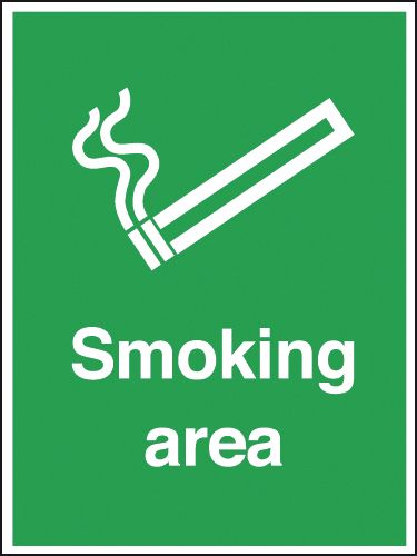 Smoking Area Outdoor Aluminium Signs