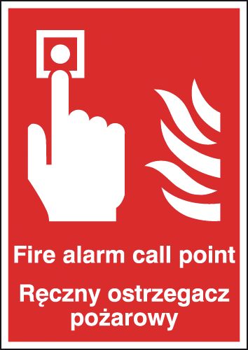 Fire Alarm Call Point Polish/English Signs