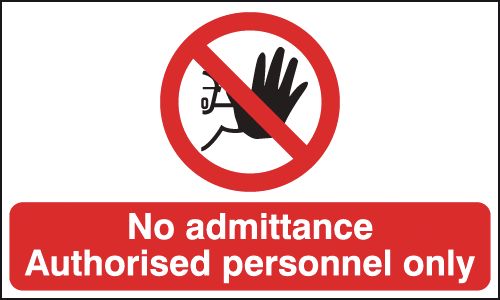 No Admittance Authorised Personnel Anti-Slip Floor Signs