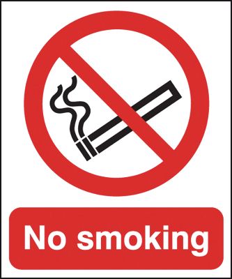 No Smoking - Window Fix Safety Signs