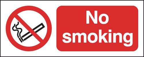 No Smoking - Window Fix Safety Signs