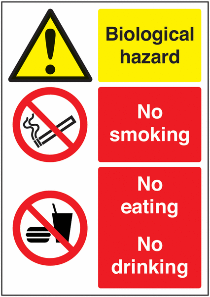 Biological Hazard/No Smoking... Multi-Message Signs