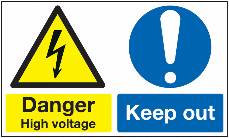 Danger High Voltage Keep Out Multi-Message Sign