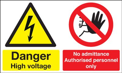 Danger High Voltage/No Admittance Multi-Message Sign
