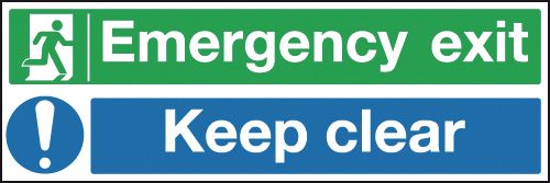 Emergency Exit Keep Clear Multi-Message Signs