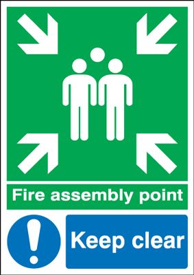 Fire Assembly Point Keep Clear Outdoor Signs
