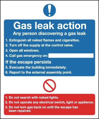 Gas Leak Action... Do Not Multi-Message Signs