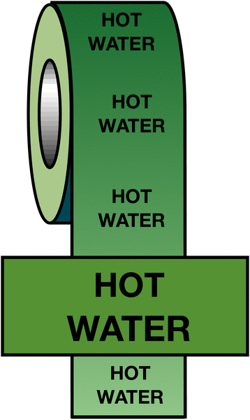 British Standard Pipeline Marking Tape - Hot Water