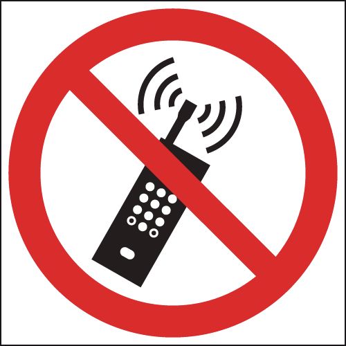 Do Not Use Mobile Phones Circular Signs