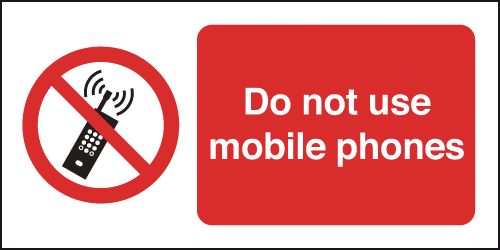 Do Not Use Mobile Phones Window Fix Sign