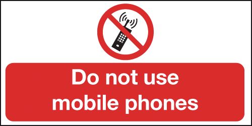 Do Not Use Mobile Phones Window Fix Sign