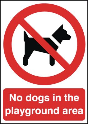No Dogs In Playground Area Signs