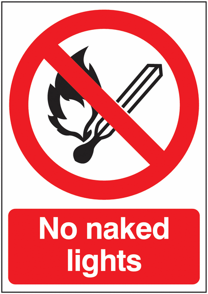 No Naked Lights Signs