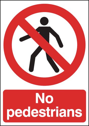 No Pedestrians Signs