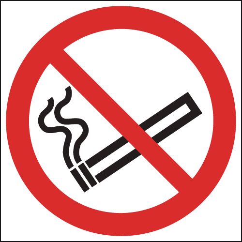No Smoking (Symbol) - Window Fix Safety Signs