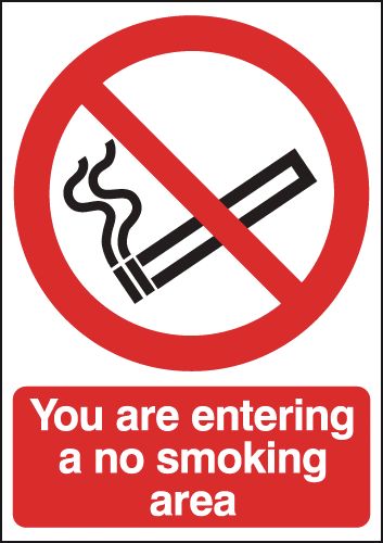 You Are Entering A No Smoking Area Sign