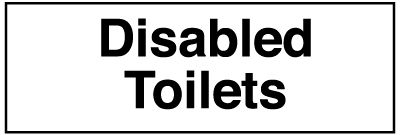 Disabled Toilets Washroom White/Black Single Square Sign