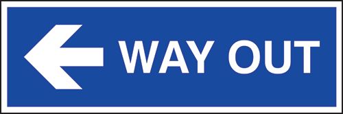 Way Out (Arrow Left) Sign