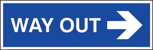 Way Out (Arrow Right) Sign