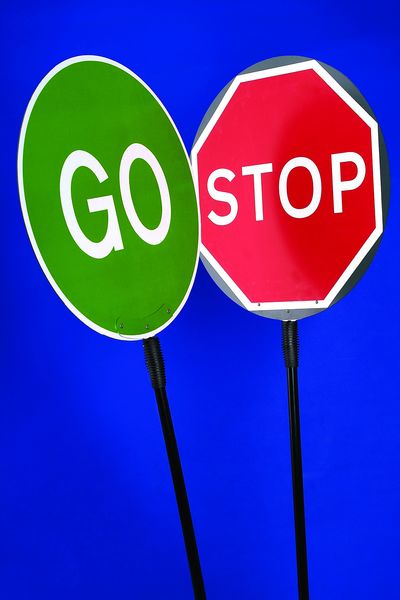STOP / GO Lollipop Traffic Sign