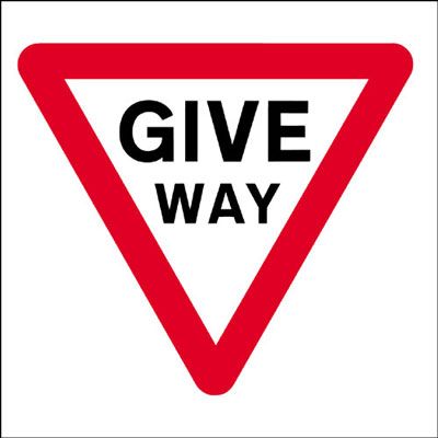 Give Way Economy Works Road&Car Park Traffic Square Sign