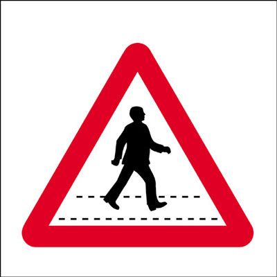 Pedestrian Crossing Economy Works Traffic Sign