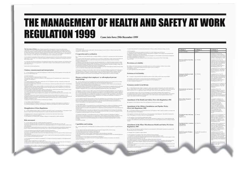 Management Of Health & Safety Workplace Wallchart