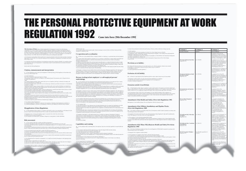 The Personal Protective Equipment At Work Wallchart