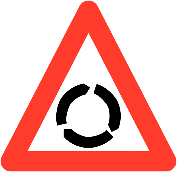 Roundabout Ahead Symbol Road & Car Park Traffic Signs