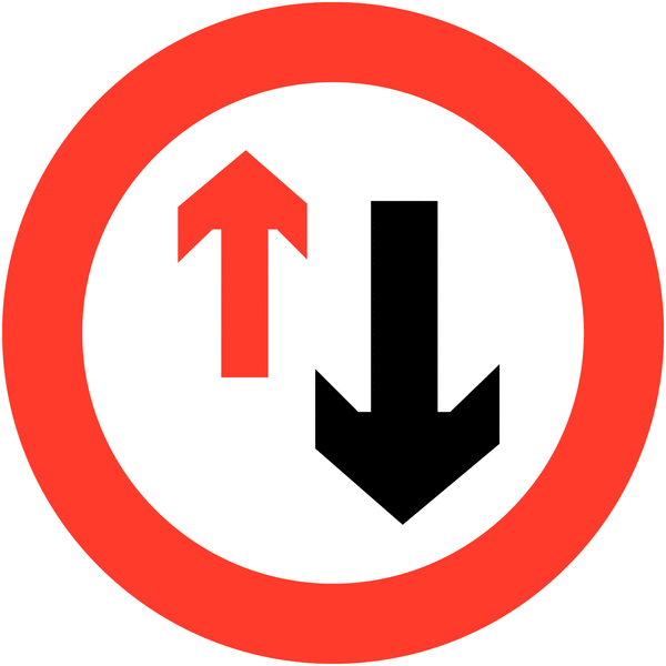 Give Way To Oncoming Vehicles - Circle Traffic Sign