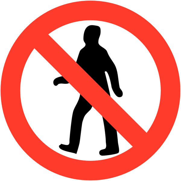 No Entry For Pedestrians Symbol Traffic Signs Red/White