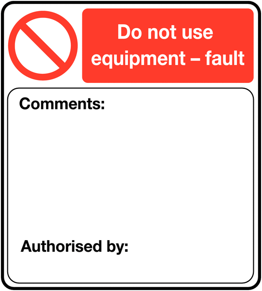 Safety Tag System Self-Adhesive Labels Equipment Fault