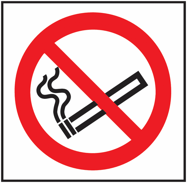 No Smoking Symbol - Vinyl Safety Labels On-a-Roll