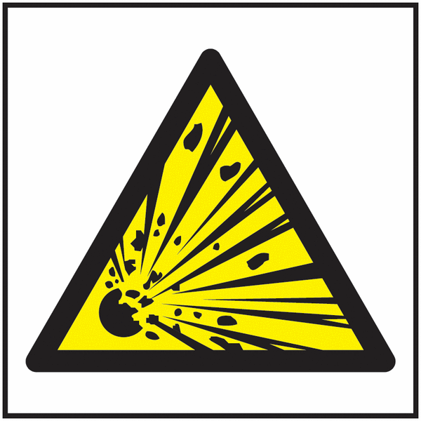 Explosive Symbol - Vinyl Safety Labels On-a-Roll