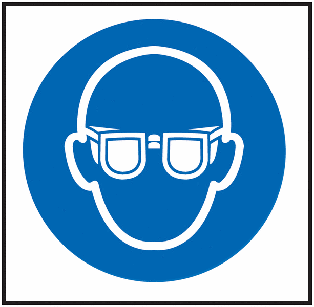 Eye Protection Symbol - Vinyl Safety Labels On-a-Roll