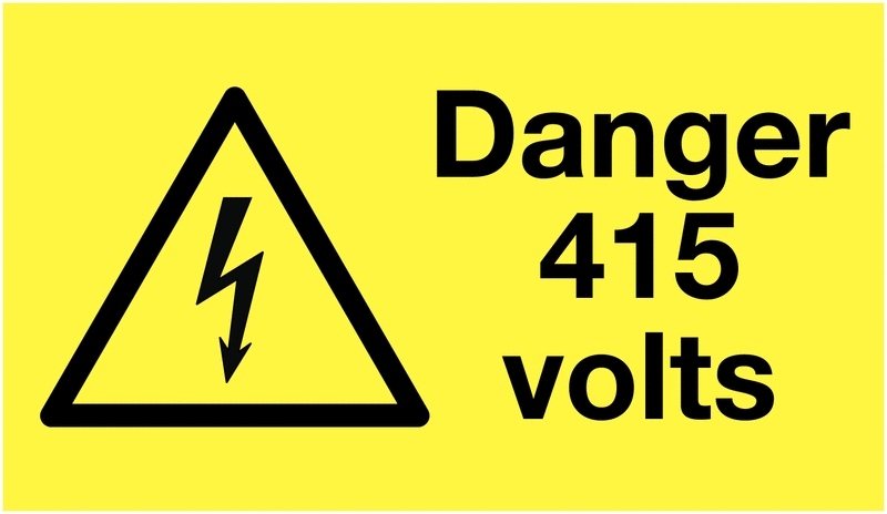 Danger 415 Volts - Vinyl Safety Labels On-a-Roll