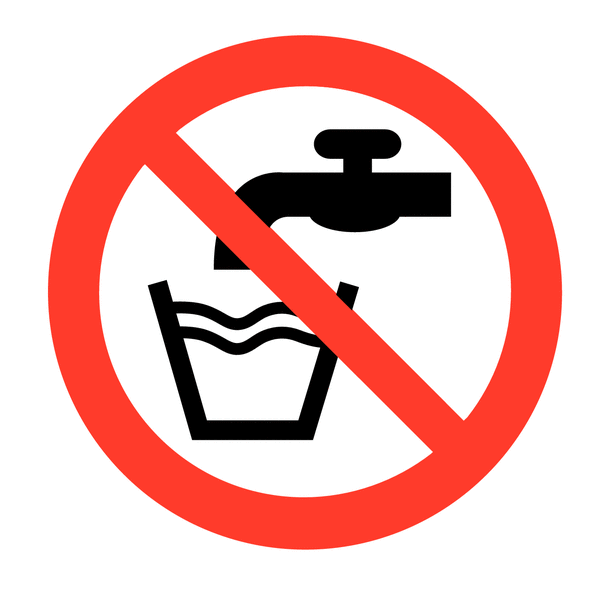 Not Drinking Water Symbol Vinyl Safety Labels On-a-Roll