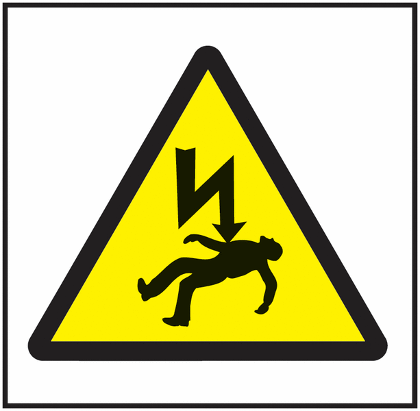 Electric Shock Symbol - Vinyl Safety Labels On-a-Roll