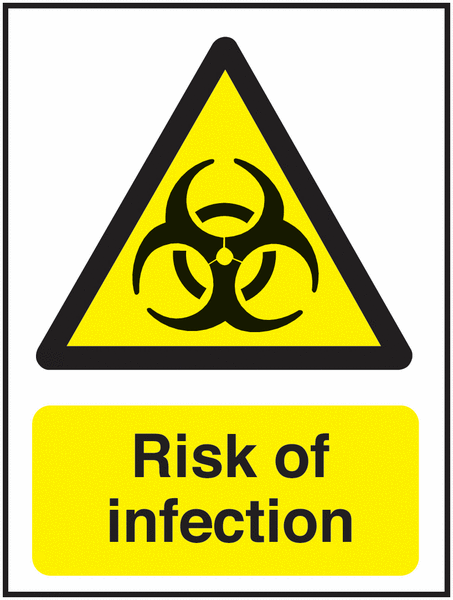 Risk Of Infection - Vinyl Safety Labels On-a-Roll