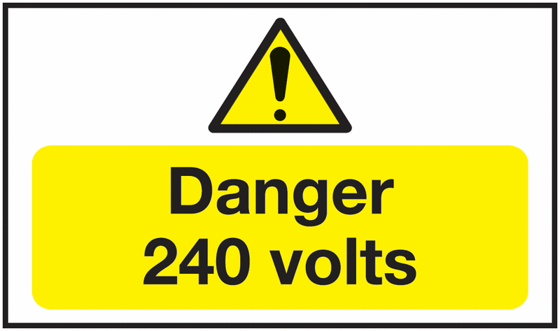 Danger 240 Volts - Vinyl Safety Labels On-a-Roll