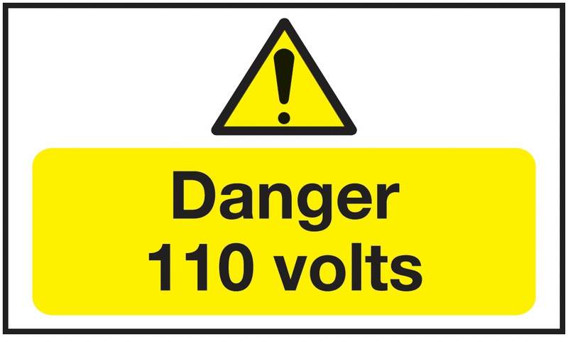 Danger 110 Volts - Vinyl Safety Labels On-a-Roll